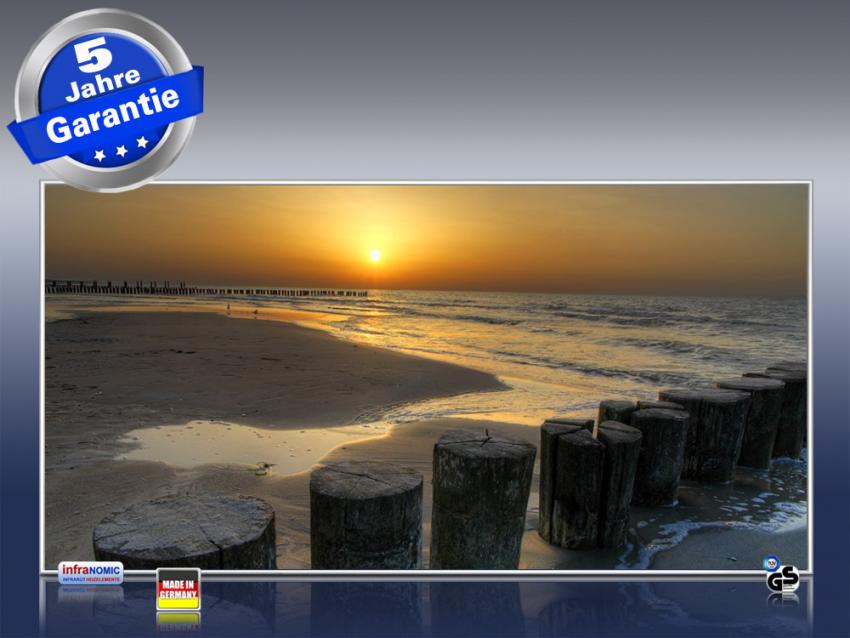 Frontalansicht Bildheizung 120 x 60 cm "sundown"